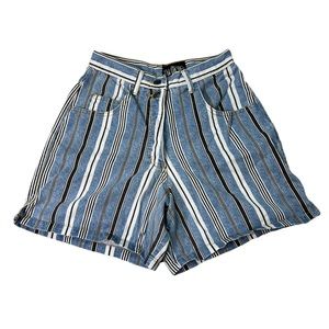 Striped Denim Shorts